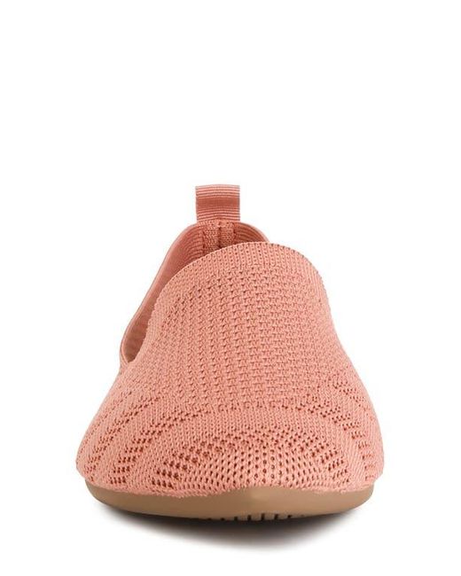 LONDON RAG Pink Akili Textured Knit Pointed Toe Flat