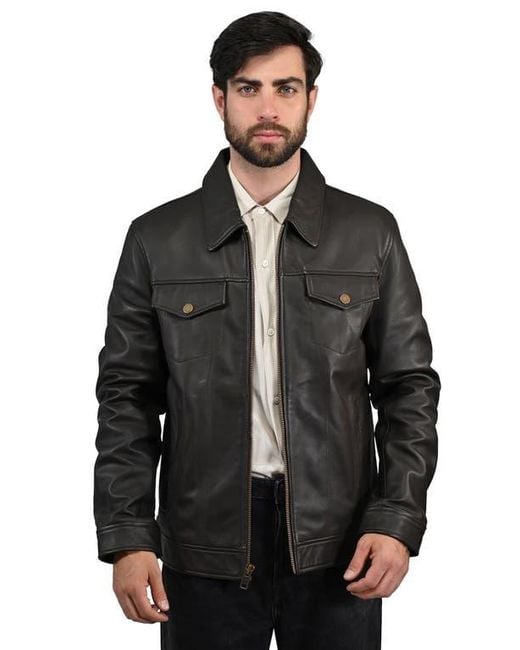 Frye Black Leather Jacket for men