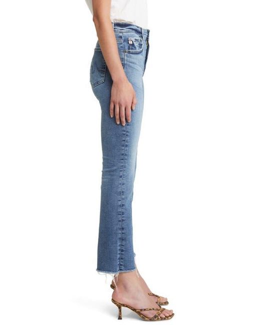 AG Jeans Blue Farrah High Waist Crop Bootcut Jeans