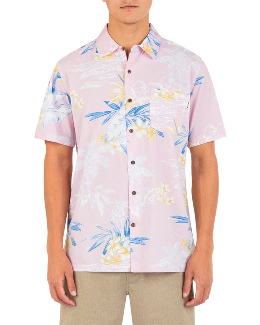 Hurley White Rincon Floral Short Sleeve Button-up Shirt for men