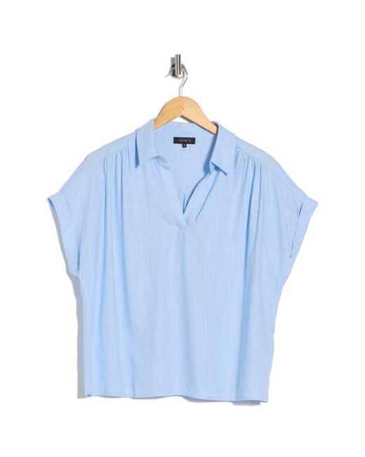 1.STATE Blue Collared Boxy Top