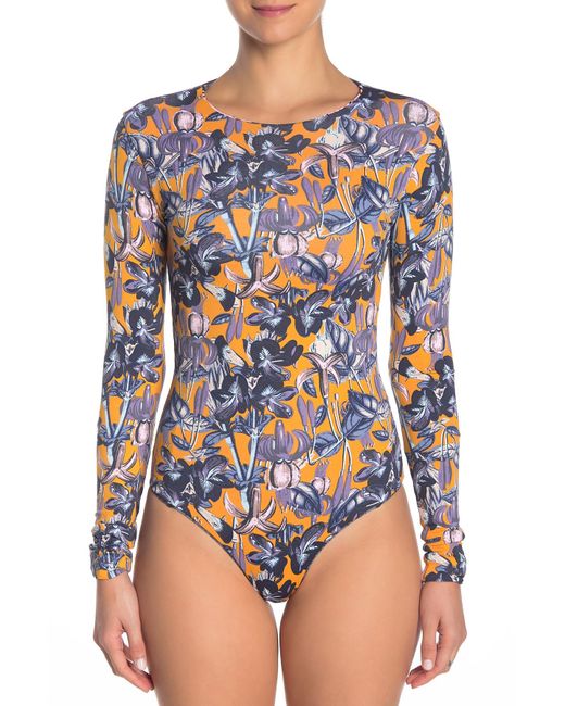 Maaji Synthetic Surfer Long Sleeve Signature Cut Reversible One-piece  Swimsuit in Gray | Lyst