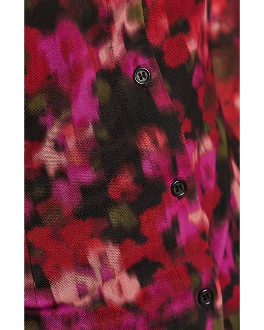 Sanctuary Red Mesh Button-Down Shirt