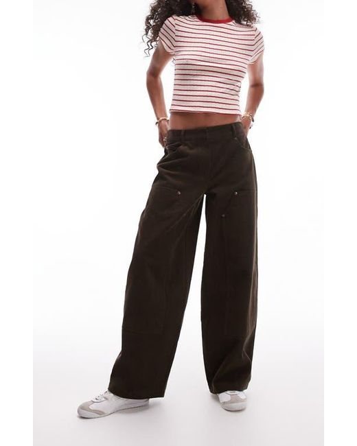 TOPSHOP Black Corduroy Carpenter Pants