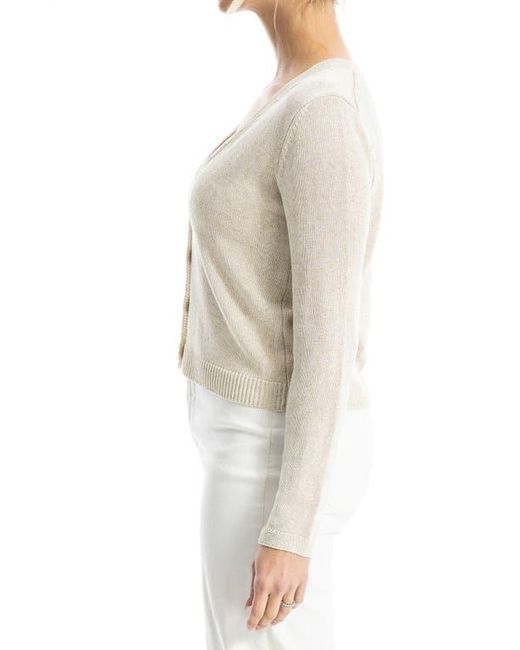 Max Studio White V-Neck Cardigan