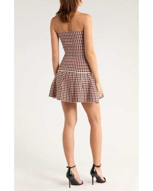Love By Design Multicolor Hannah Strapless Houndstooth Top