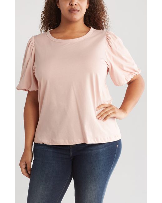 Tahari Pink Bubble Sleeve T-shirt