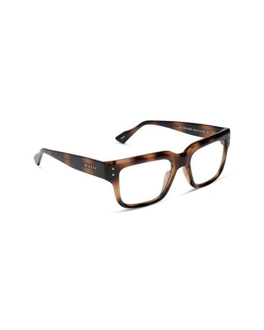 DIFF Brown Cade 52Mm Square Light Blocking Glasses for men