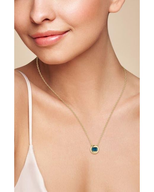 Ember Fine Jewelry Metallic 14K London Topaz Button Pendant Necklace