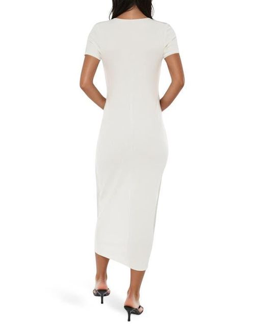 Bebe White Square Neck Midi Dress
