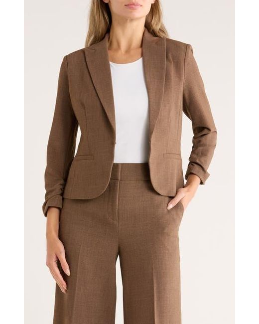 Amanda + Chelsea Brown Scrunch Sleeve Blazer