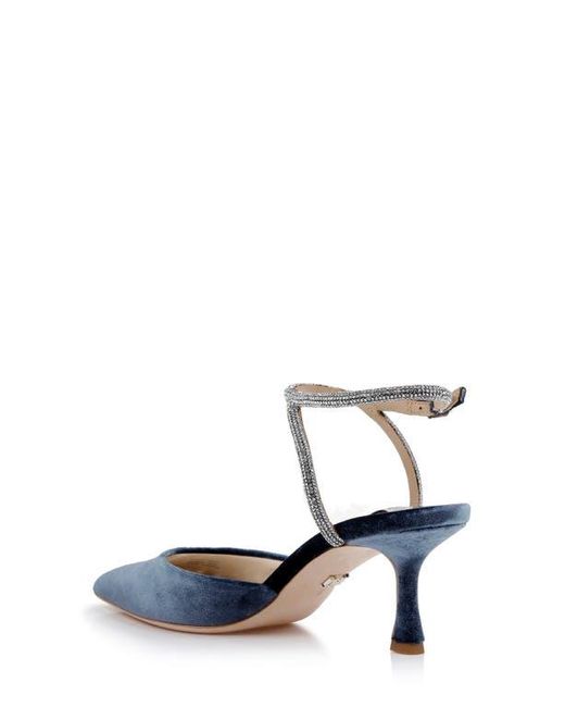Badgley Mischka Blue Autumn Pointed Toe Ankle Strap Pump