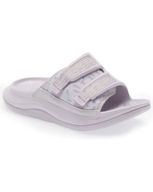 Hoka One One Gray Gender Inclusive Ora Luxe Slide Sandal