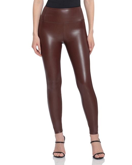 Bagatelle High Waist Faux Leather Liquid Leggings In Chestnut At Nordstrom  Rack in Red