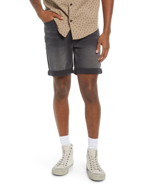 BP. Black Slim Fit Denim Shorts for men