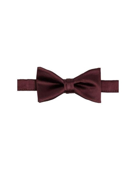 Con.struct Brown Solid Satin Pre-Tied Bow Tie for men
