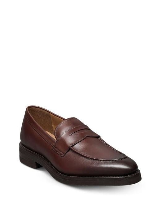 Mens Size 11D Allen Edmonds Penny Loafers Damon Cuban Heel Almond Toe Brown The Damon Penny Loafer - Marrone – Paul Evans main image 3