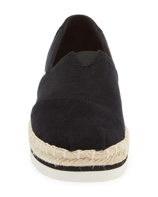 TOMS Black Alpargata Platform Espadrille