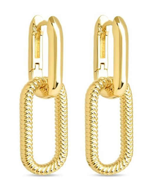 Sterling Forever Metallic Sable Cubic Zirconia Link Drop Earrings
