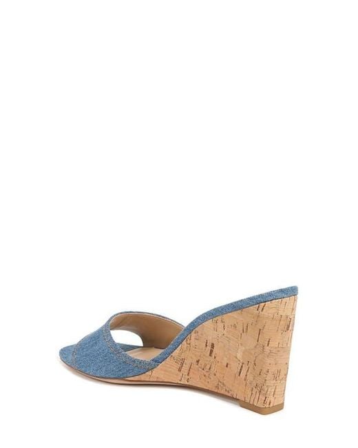 Veronica Beard Blue Ellen Wedge Slide Sandal