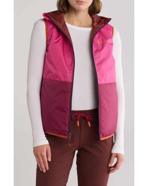 COTOPAXI Pink Teca Calido Reversible Water Repellent Hooded Vest
