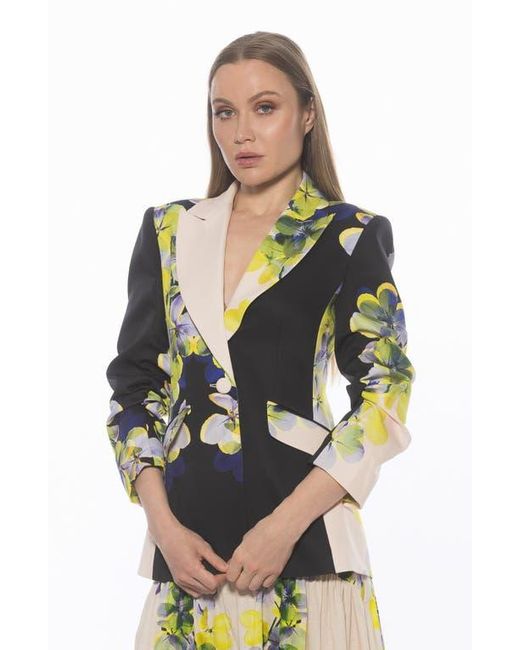 Alexia Admor Black Ruched Sleeve One-Button Blazer