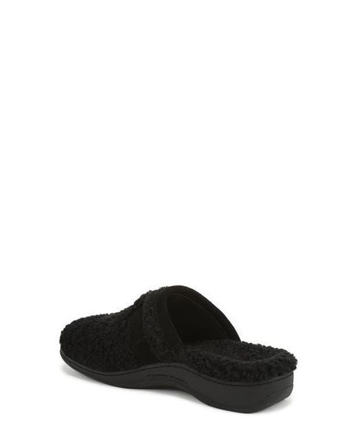 Vionic Black Izzy Faux Shearling Clog