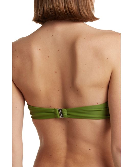 Veronica Beard Green Carper Bandeau Bikini Top