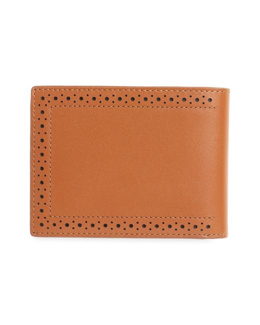 Cole Haan Brown Brogue Leather Passcase