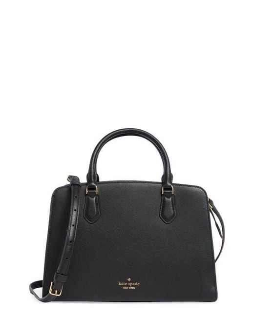 Kate Spade Black Addie Pebbled Leather Satchel Bag