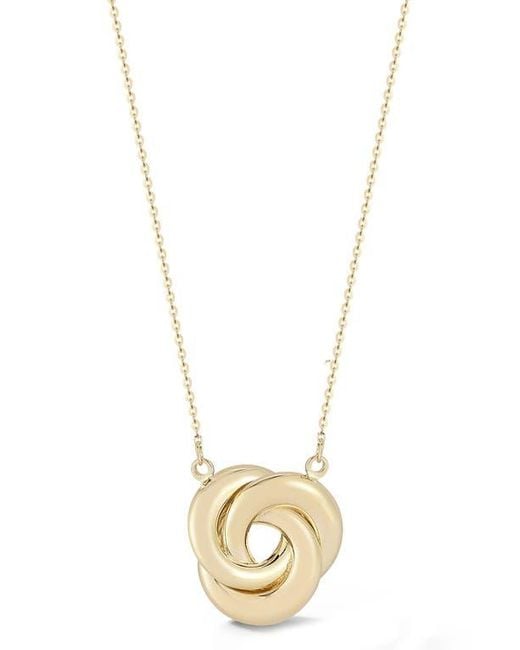 Ember Fine Jewelry Metallic 14K Love Knot Pendant Necklace