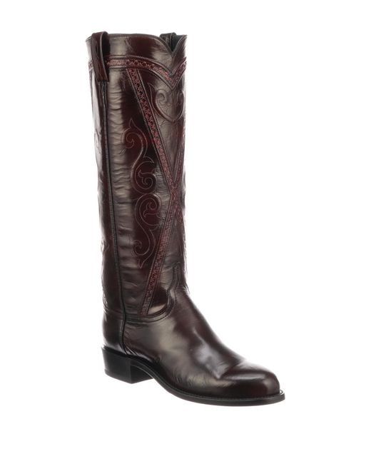 Lucchese Brown Dora Leather Cowboy Boot