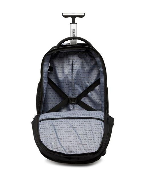 Kenneth Cole Black 1680D Poly 4 Wheel Roller Backpack for men