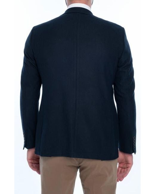 VELLAPAIS Blue Solid Sport Coat for men
