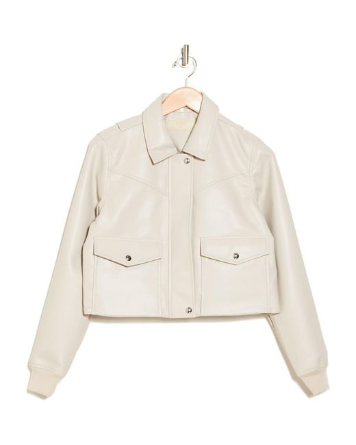 Blank NYC Faux Leather Shirt Jacket in Natural Lyst