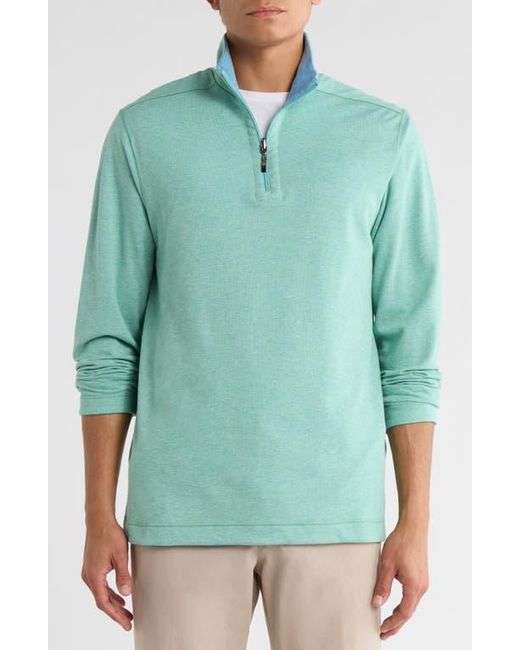 Nicoby Green Mélange Reversible Quarter Zip Sweatshirt for men