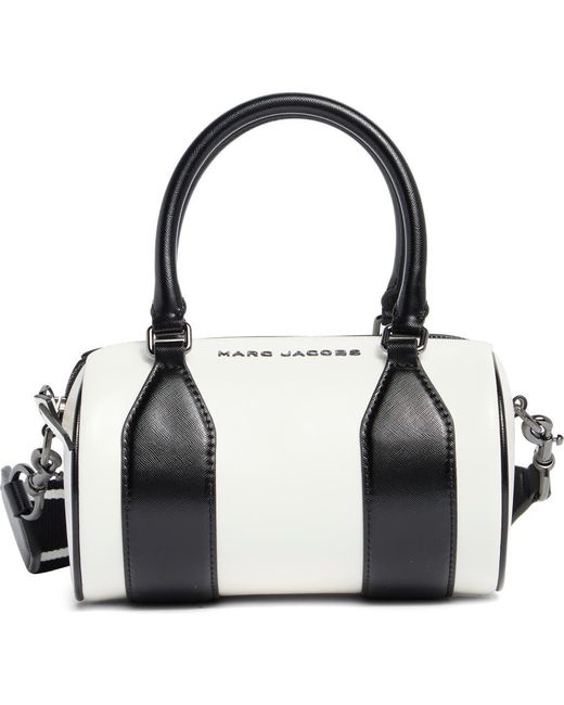 Marc Jacobs Black Two Tone Leather Barrel Bag