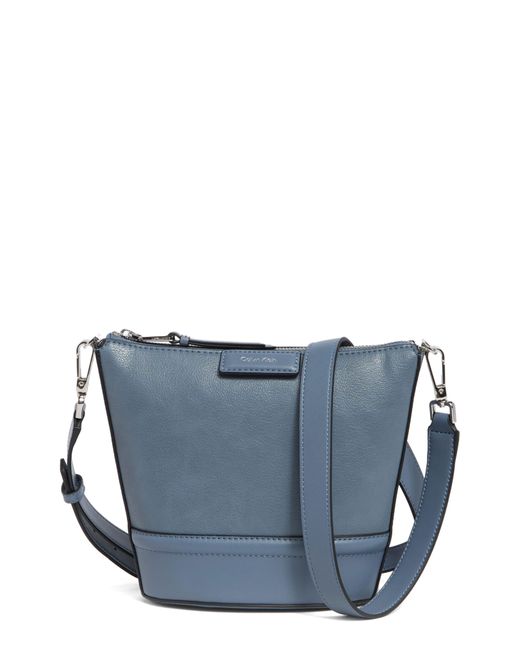 Calvin Klein Blue Ash Top Zip Crossbody Bag