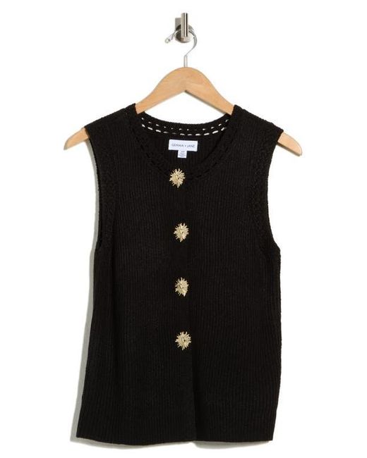 Gemma Jane Black Button-Up Sweater Vest