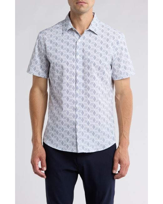 DKNY White Simon Short Sleeve Button-up Shirt for men