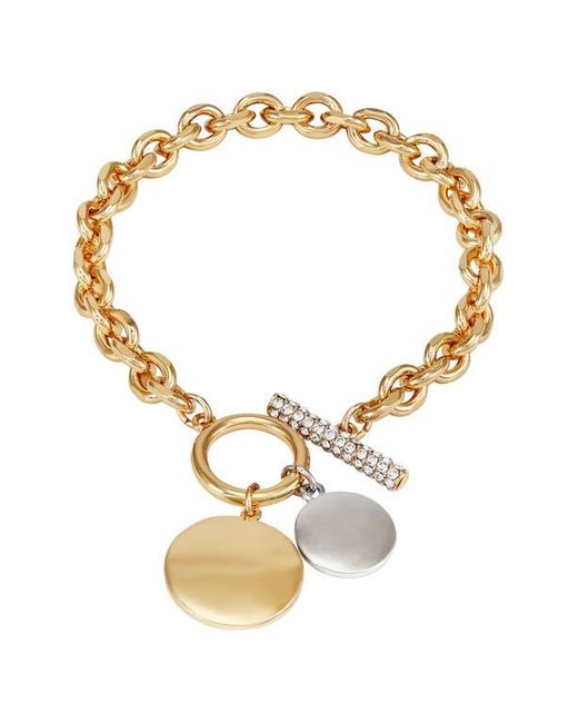 Tahari Metallic Toggle Line Charm Bracelet
