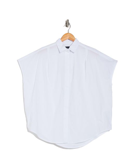 French Connection White Cele Rhodes Cotton Poplin Shirt