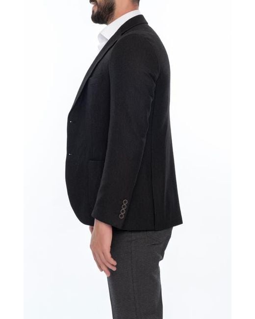 VELLAPAIS Black Solid Sport Coat for men