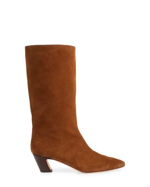 Loeffler Randall Brown Square Toe Stacked Heel Booties