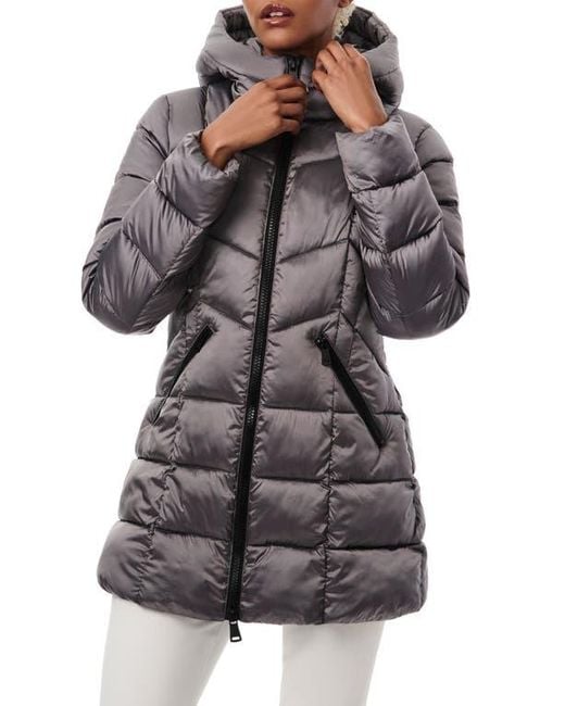 Bernardo Black Metallic Hooded Walker Coat