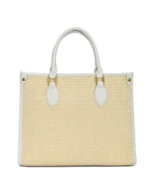 Rachel Zoe Natural Raffia Contrast Tote Bag