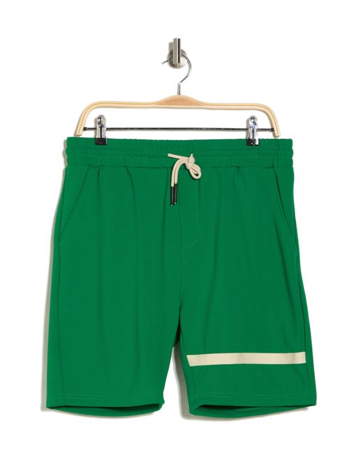 American Stitch Green Piqué Knit Drawstring Shorts for men