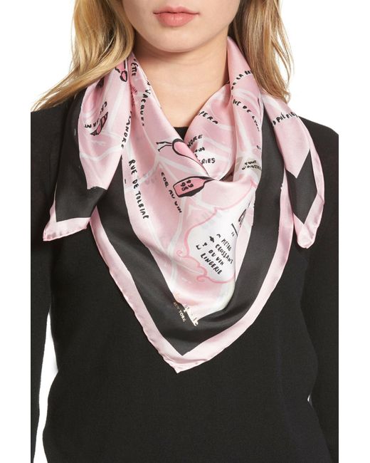 Kate Spade Multicolor Paris Map Silk Square Scarf