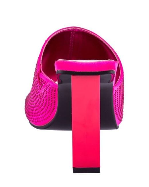 Lady Couture Pink Rhinestone Wedge Slide Sandal