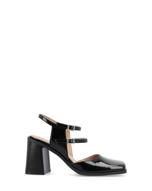 Journee Collection Black Caisey Double Strap Mary Jane Pump